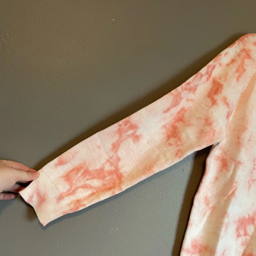 NWT Weatherproof Vintage Sz Med Women’s Coral Tie Dye Knit Hoodie Top Ret $79! - Picture 2 of 12